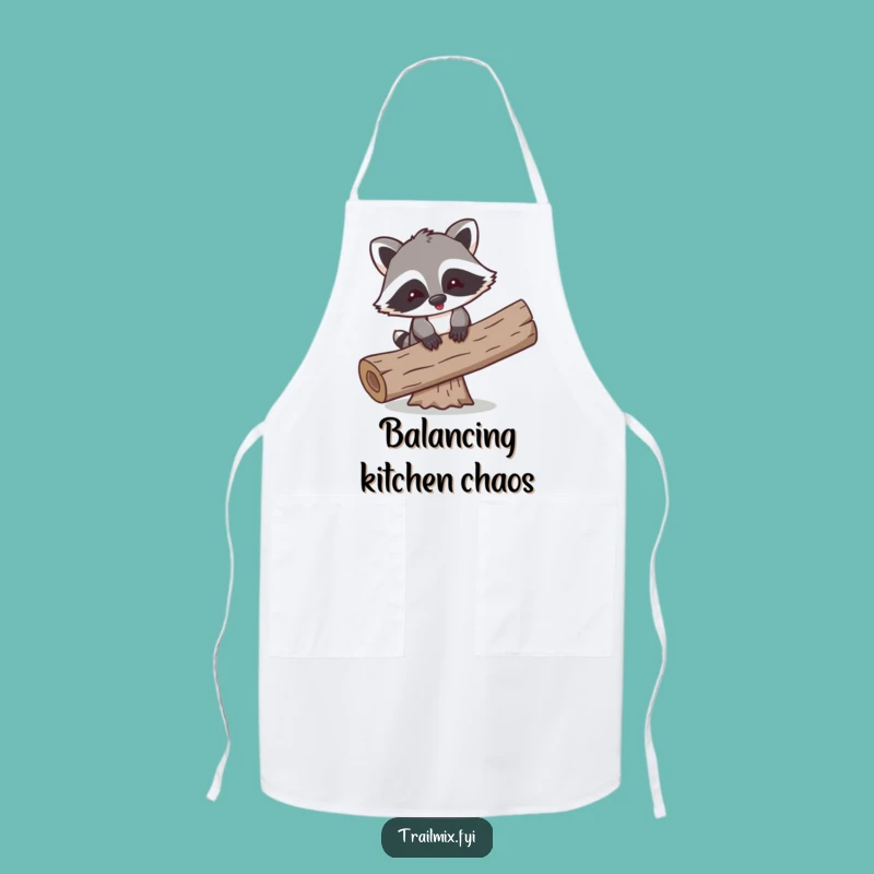 Funny Raccoon Balancing Apron - Kitchen Cartoon Comedy Gift