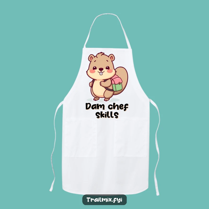 Funny Beaver Backpack Apron: Cook with Woodland Charisma