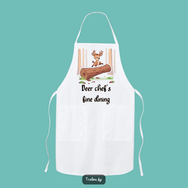 Funny Deer Chef's Apron: Graceful Jumper's Kitchen Wear, Gift Idea