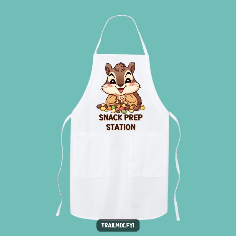 Funny Chipmunk Trail Mix Apron - Happy Chef Character Kitchen Gift