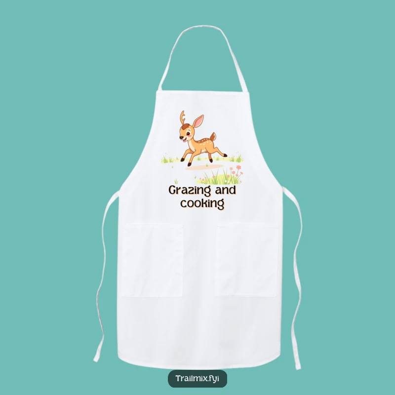 Funny Deer Meadow Bound Apron - Joyful Kitchen Chef Gift