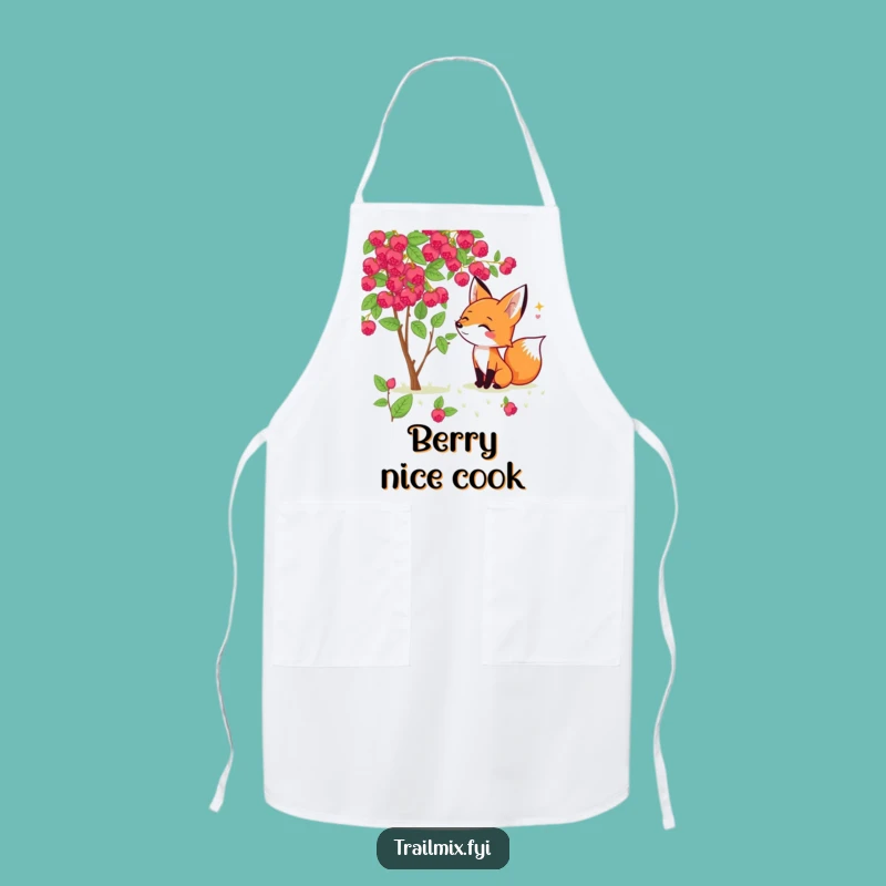 Funny Fox Berry Sniffing Apron: A Hilarious Chef's Woodland Delight