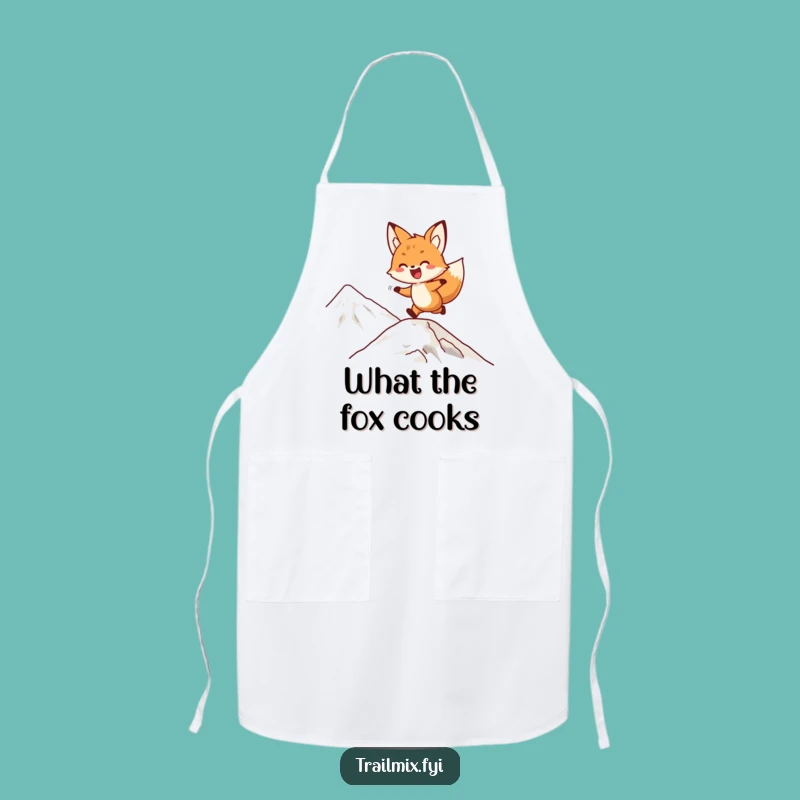 Funny Fox Chef Apron: Playful Bounding Mountain Cooking Gift