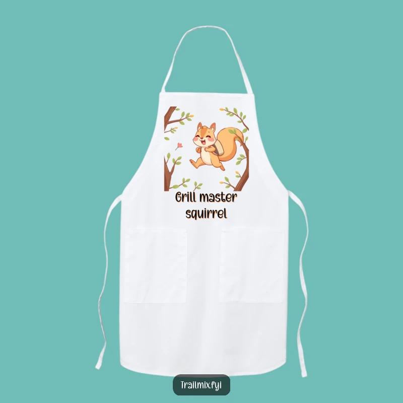 Funny Happy Squirrel Kitchen Apron - Adventurous Critter Wear for Fun Cooking