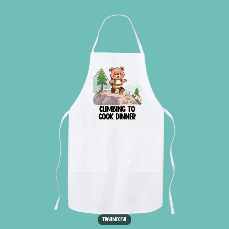 Funny Hiking Bear Apron: Joyful Kitchen Companion, Perfect Funny Gift for Cooks