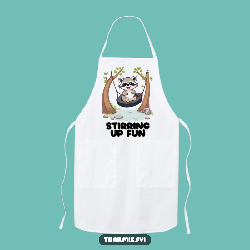 Funny Joyful Racoon Chef Apron - Whimsical Kitchen Fun Gift