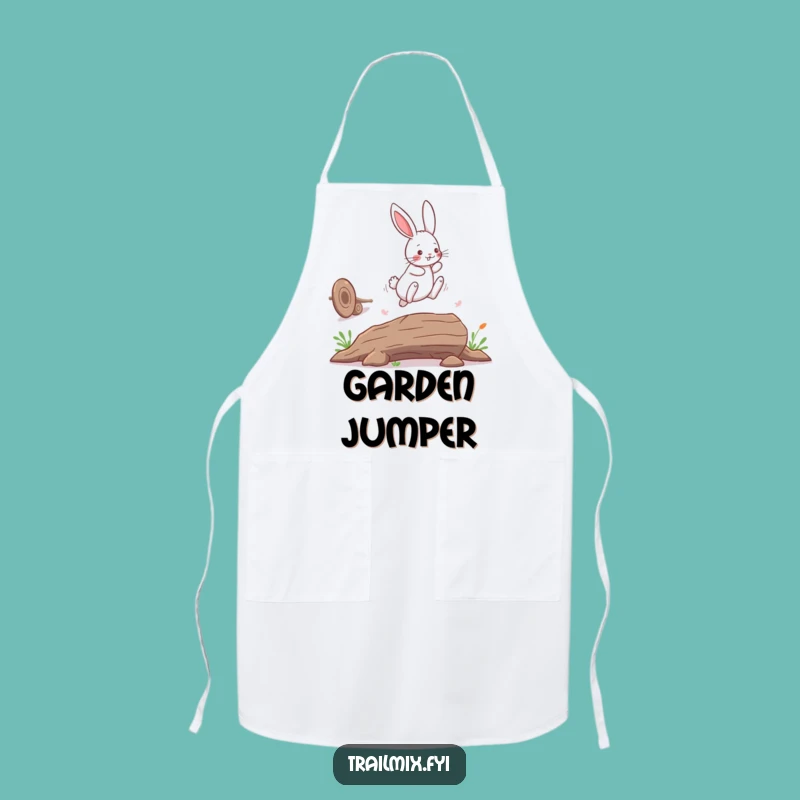 Funny Bunny Rabbit Kitchen Apron: Playful Leaper Cooking Gift