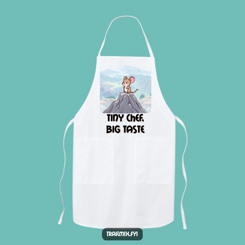 Funny Mouse Mountain Apron: Durable Kitchen Wear for Adventurous Cooks, Tiny Explorer Chef Gift