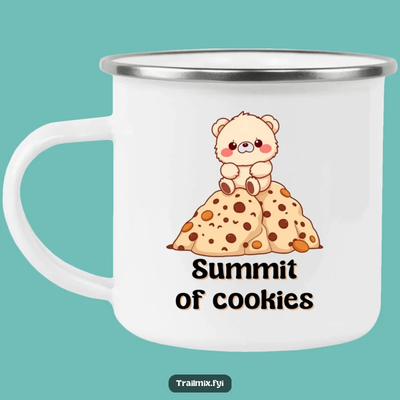 Funny Bear's Cookie Climb Camping Mug - Joyful & Hilarious Outdoor Gift