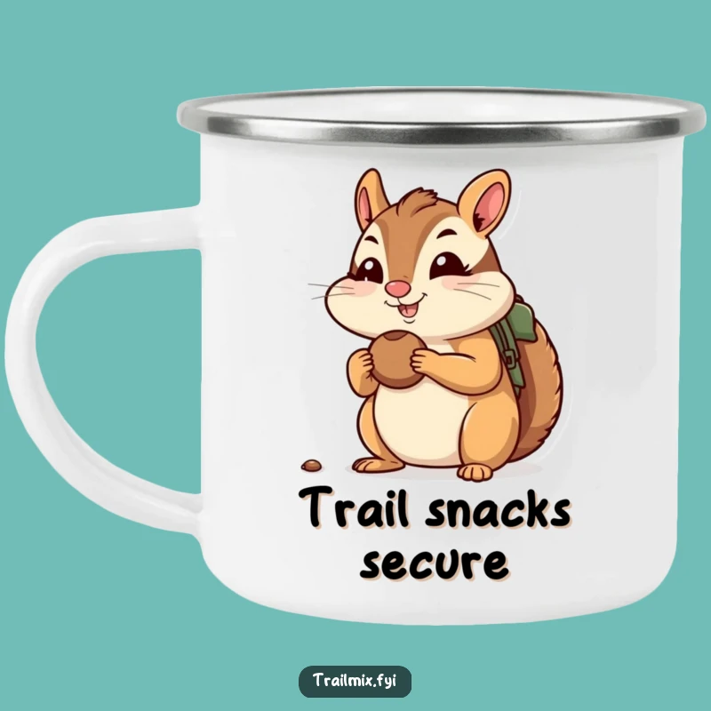 Funny Chipmunk Hiking Enamel Camping Mug - Adventure Drinkware