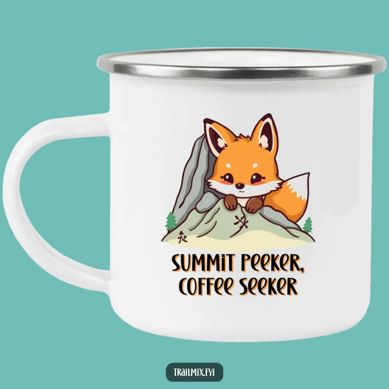 Funny Fox Mountain Peek Camping Mug - Durable & Hilarious Outdoor Gift
