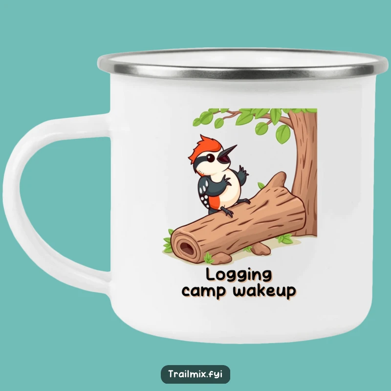 Funny Woodpecker Rhythm Camping Mug - Outdoor Music Gift