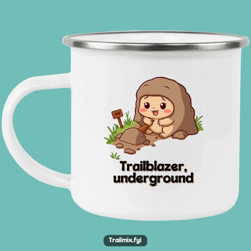 Funny Mole Camp Mug - Durable Determined Character Outdoor Adventure Gift