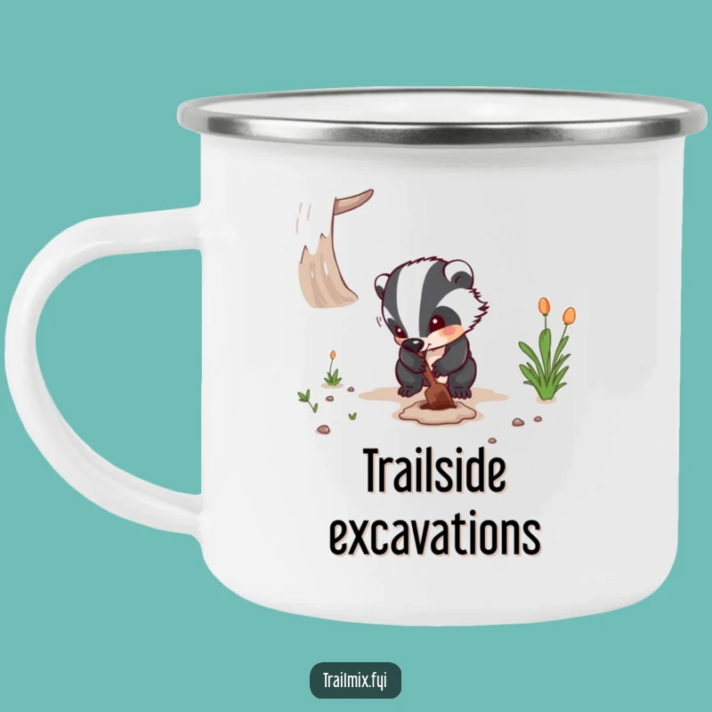 Funny Badger Digging Camping Mug - Persistent Outdoor Gear Gift