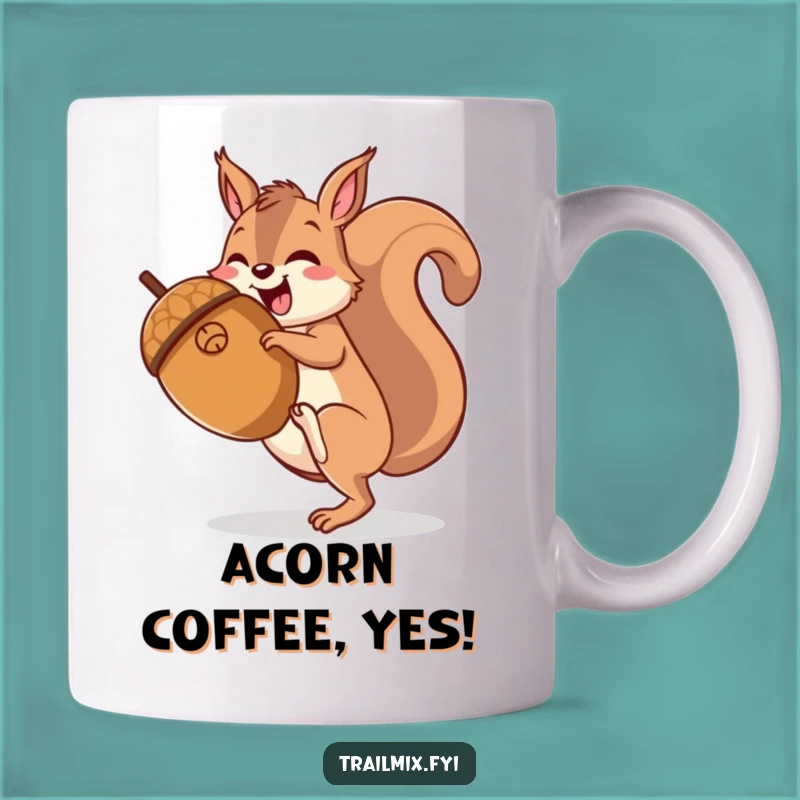 Funny Squirrel Hiking Acorn Mug - Joyful Forest Friend, Perfect Humorous Gift