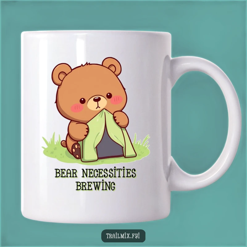 Funny Bear Camping Tent Mug - Determined Outdoorsman, Perfect Humorous Gift