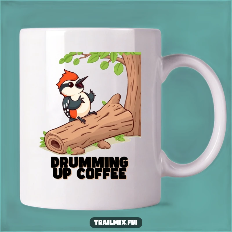 Funny Woodpecker Rhythm Mug - Happy Bird Music Gift
