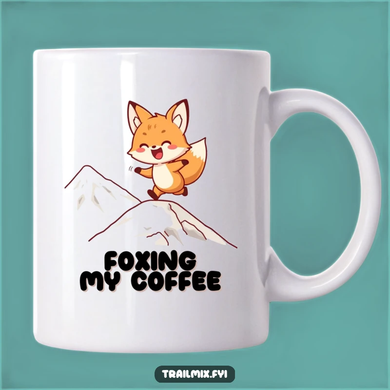 Funny Fox Mountain Mug: Delighted Bounding Climber Gift