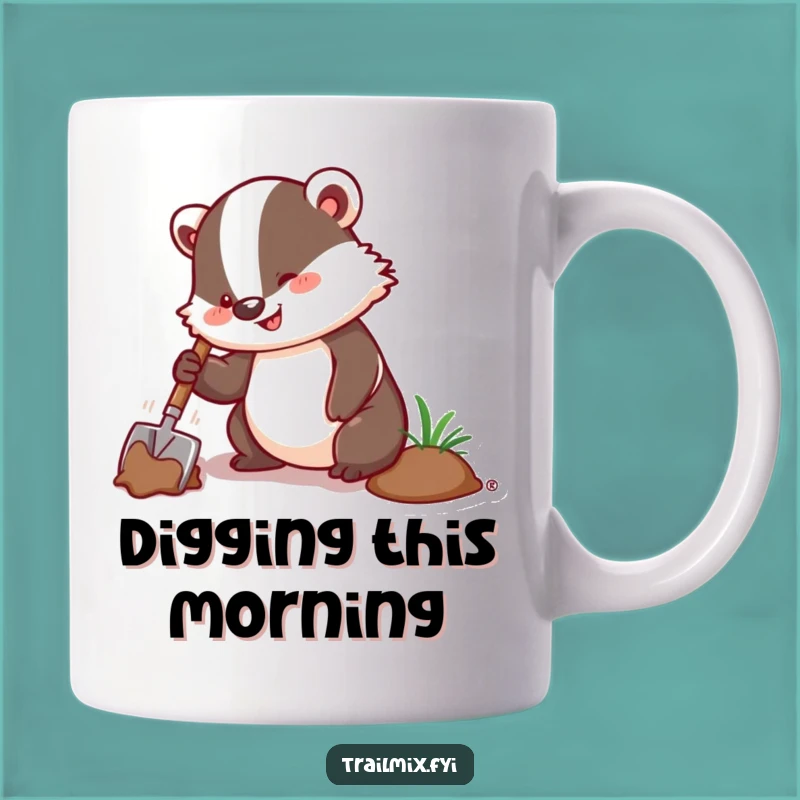 Funny Badger Digging Mug: A Humorous Gift for Enthusiastic Folks