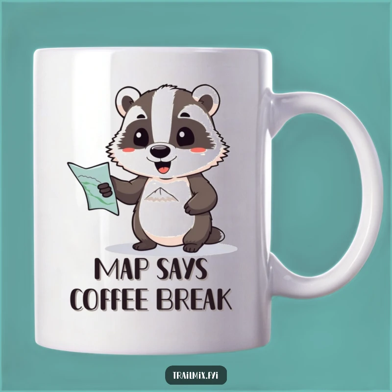 Start your day with a laugh and a plan with this mug featuring a determined badger on a quest. Ideal for the adventurous spirit.