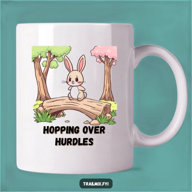 Funny Brave Rabbit Mug: Determined Log Crosser, Perfect Funny Gift for Courageous Souls