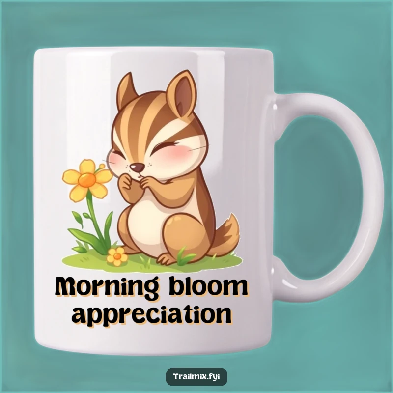 Funny Chipmunk Flower Mug - Curious Nature Explorer Gift Idea