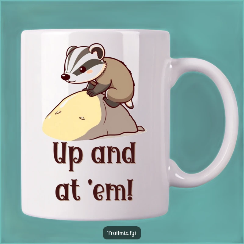Funny Determined Badger Climb Mug - Motivational Animal Lover Gift