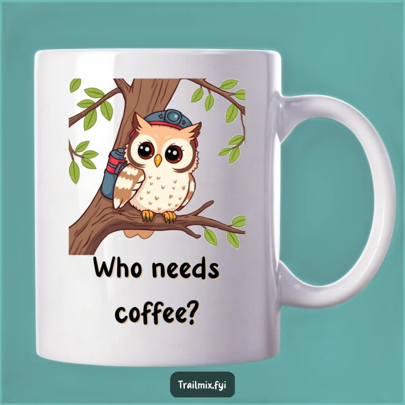 Funny Owl Mug: Curious Hiker Character, A Perfect Nature Lover's Gift!
