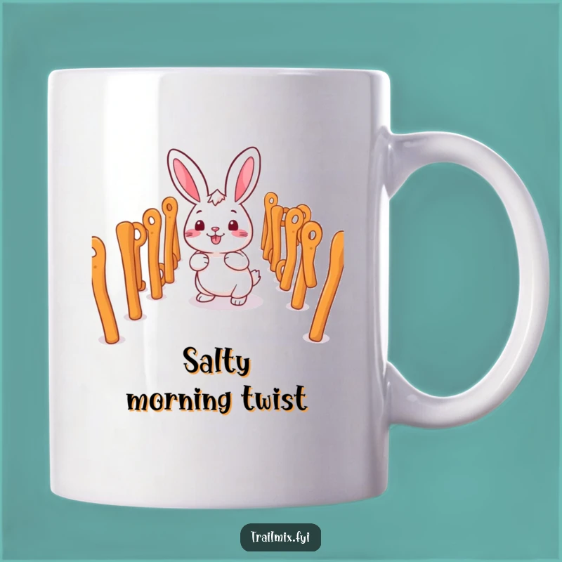 Funny Rabbit's Pretzel Maze Mug - Happy & Hilarious Snack Lover Gift
