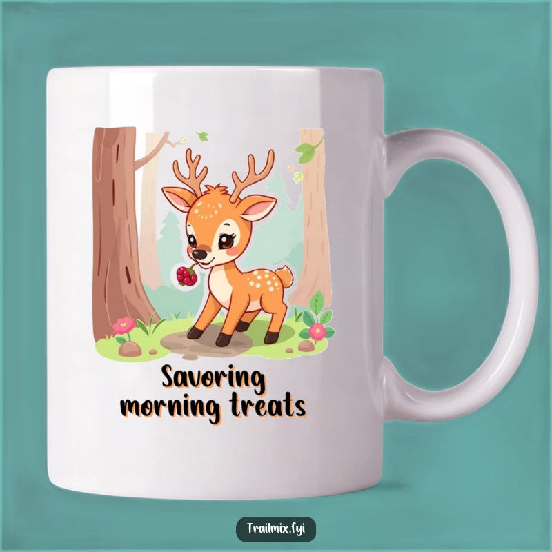 Funny Playful Deer Mug: Forest Berry Nibbler, Perfect Funny Gift for Nature Lovers