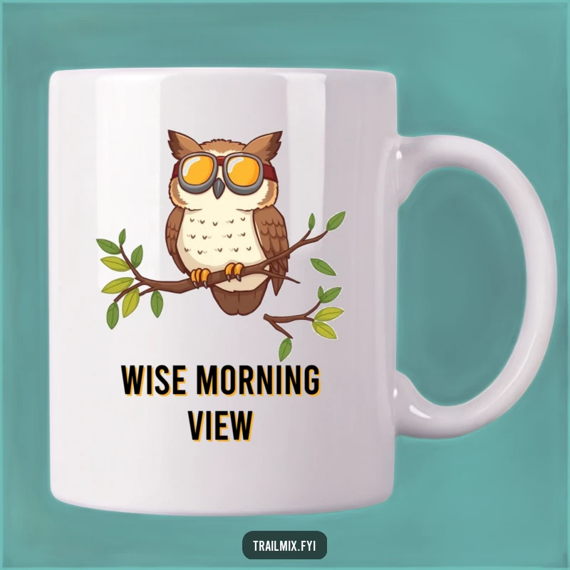 Funny Brave Owl Goggles Mug - Adventurous Character Gift