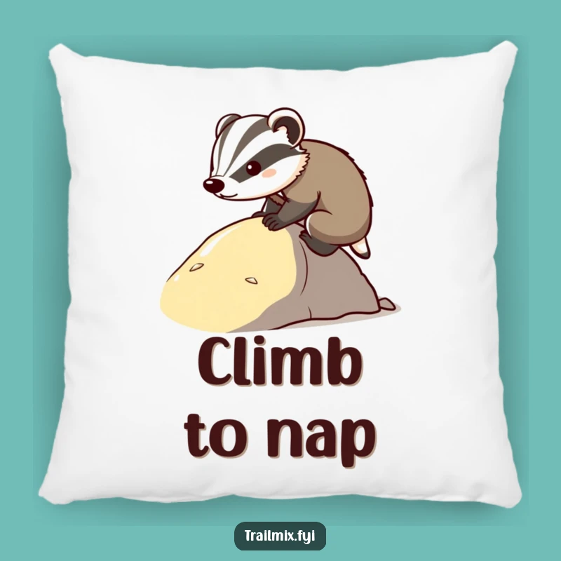 Funny Determined Badger Support Pillow - Comfy Motivational Decor