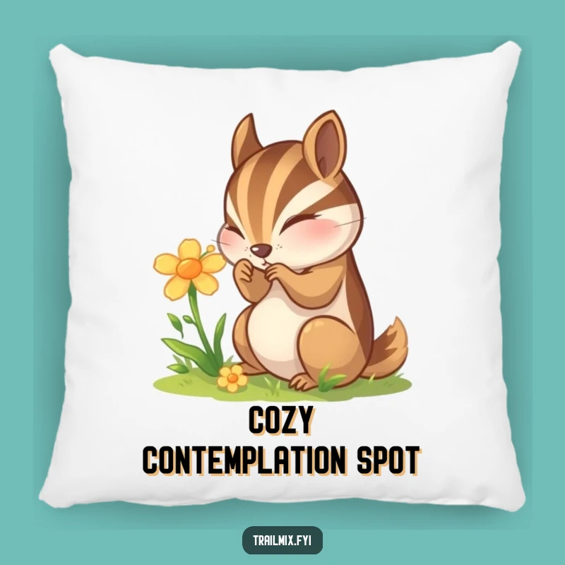 Funny Chipmunk Flower Pillow - Cozy Comfort & Curious Nature Accent