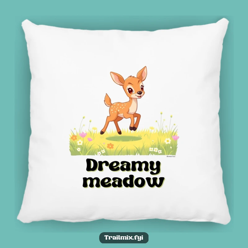Funny Deer Fawn Bounding Pillow: Cozy and Hilarious Meadow Accent