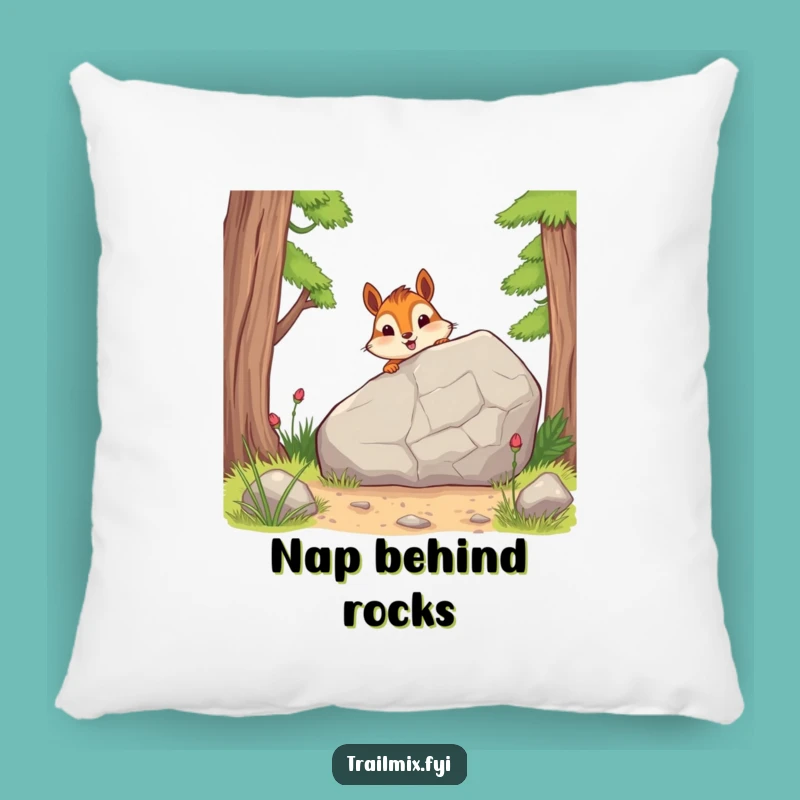 Funny Chipmunk Trail Pillow: Cozy Hiking Accent for Nature Lovers!