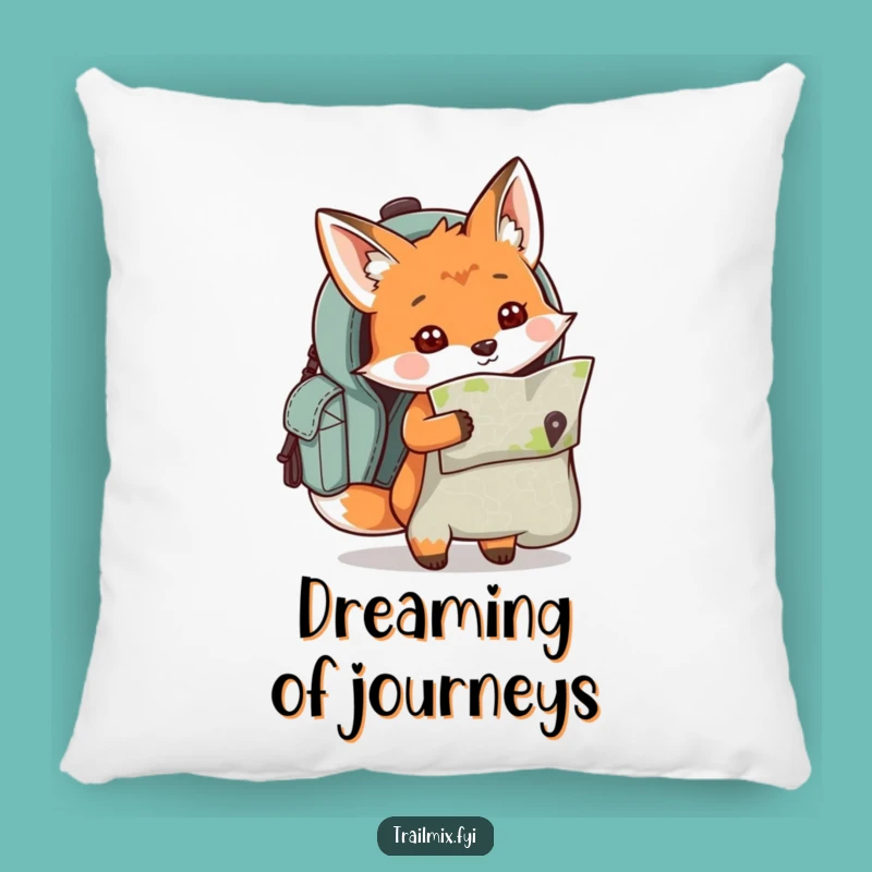Funny Fox Map Backpack Pillow - Cozy Adventure Decor, Perfect Humorous Gift