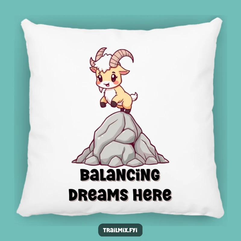 Funny Mountain Goat Pillow: Cozy Cushion of a Determined Climber, Perfect Adventure Comfort Gift