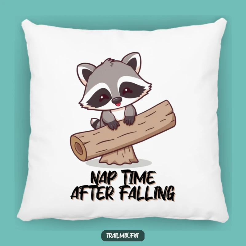 Funny Raccoon Balancing Pillow - Comfy Cartoon Humor Gift