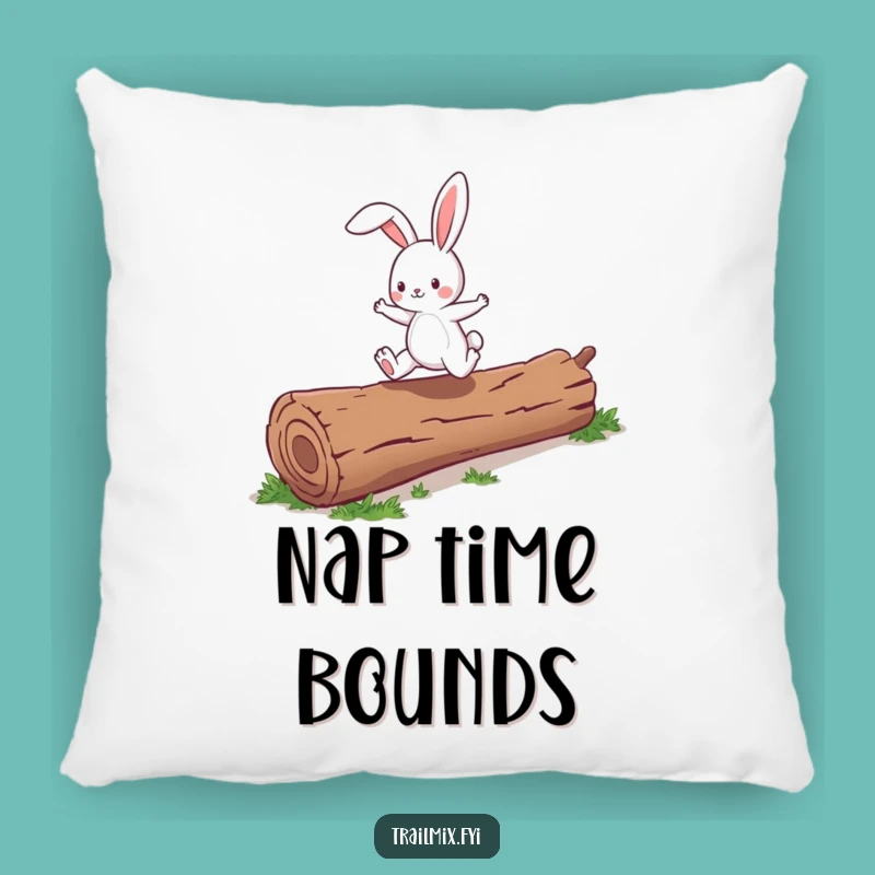 Funny Bunny Skipping Log Pillow - Cozy & Playful Decor, Perfect Humorous Gift