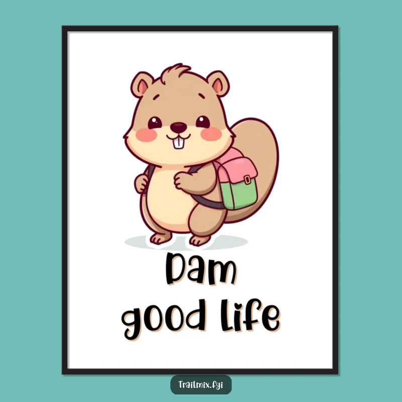 Funny Beaver Backpack Digital Art: Bring Adventure Home