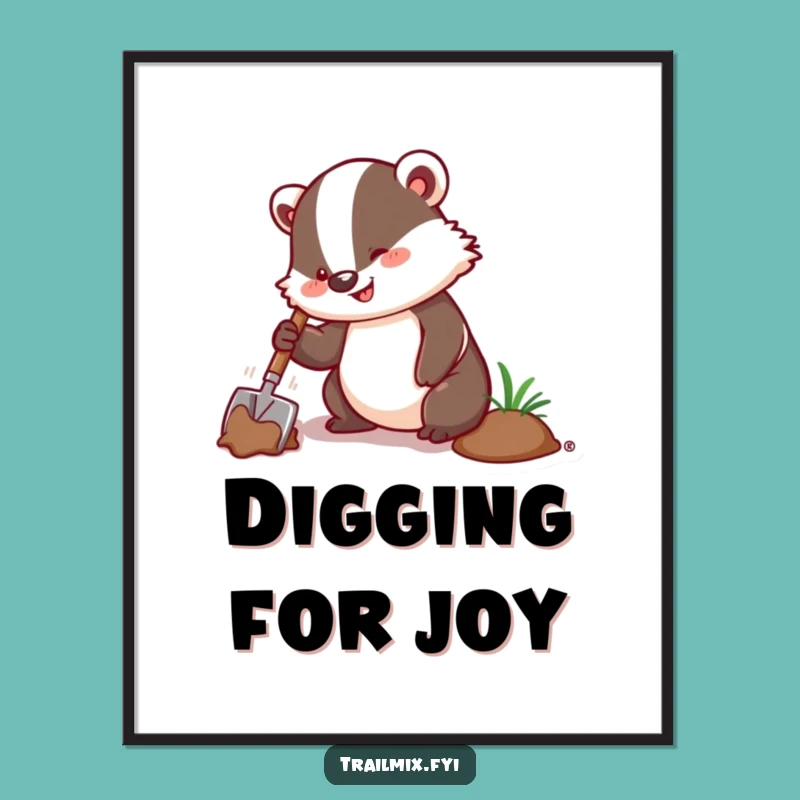 Funny Badger Digging Digital Art: Bring Enthusiasm Home