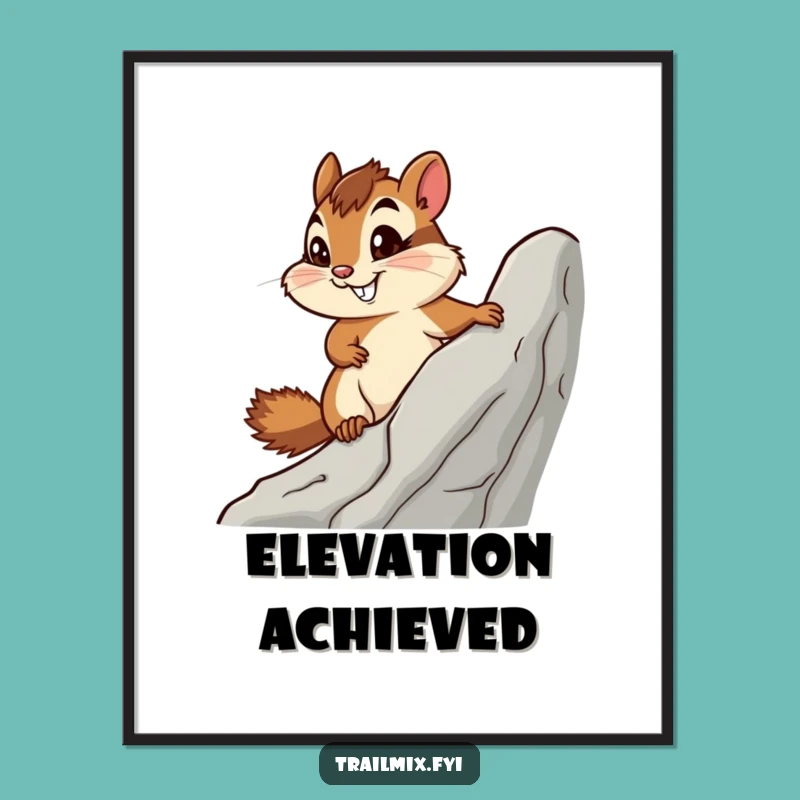 Funny Determined Chipmunk Digital Art, Inspiring Wall Decor and a Perfect Funny Gift
