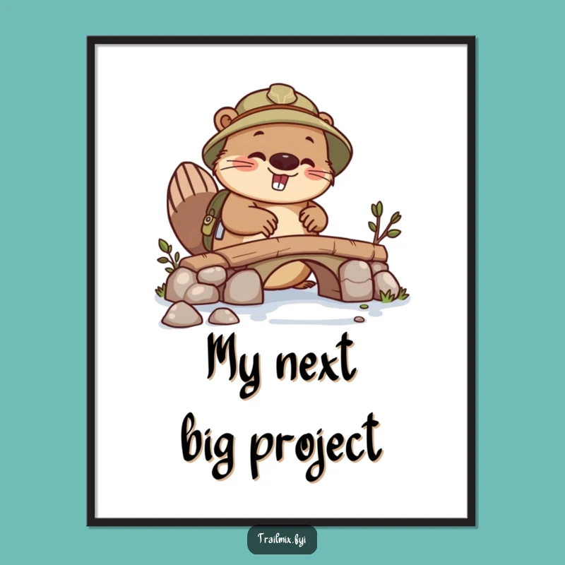 Funny Beaver Explorer Digital Art - Busy Building for Industrious Wall Decor