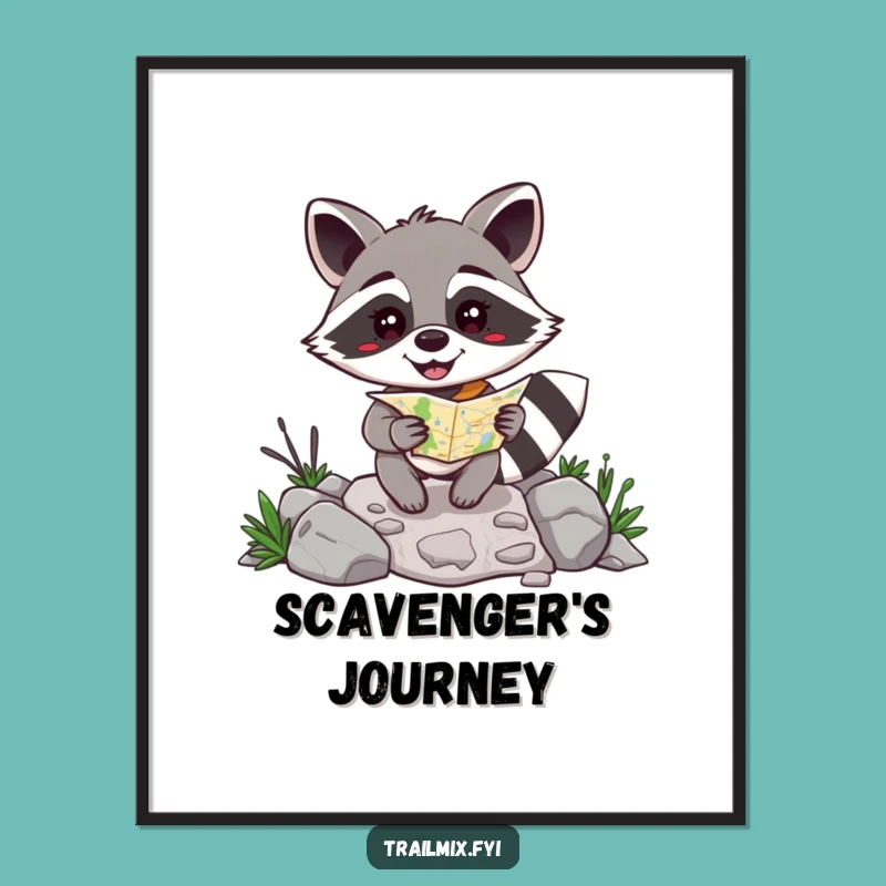 Funny Raccoon Map Navigator Digital Art - Hilarious Wall Decor