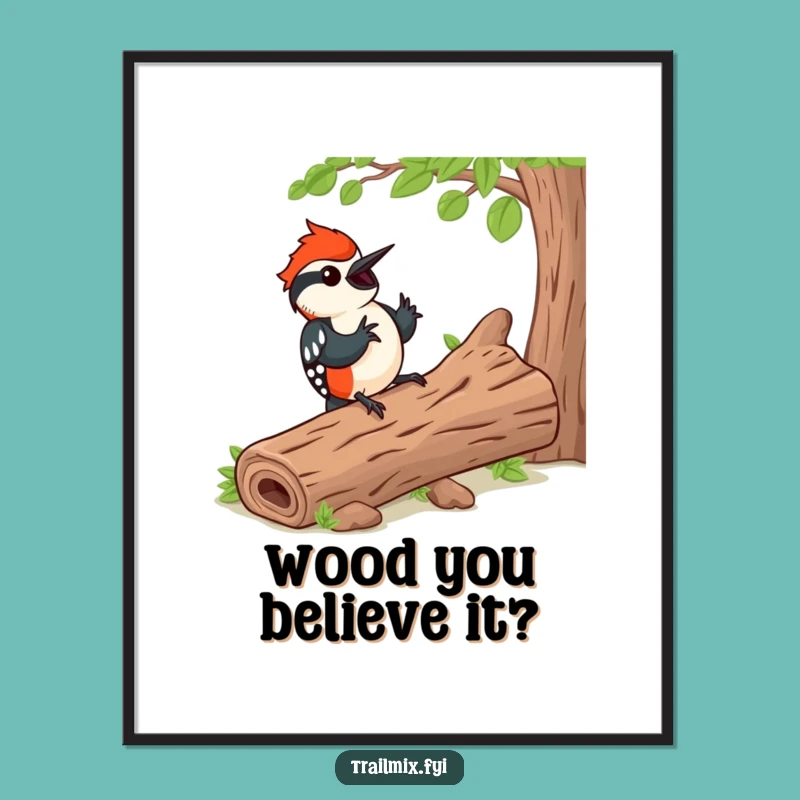 Funny Woodpecker Rhythm Digital Art - Happy Wall Decor Gift