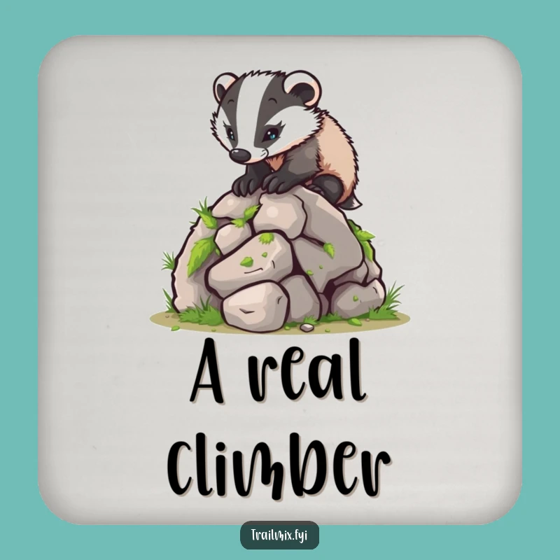 Funny Determined Badger Climbing Coaster: Protect Surfaces with Hilarious Style