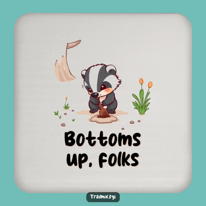 Funny Badger Digging Coaster - Determined Table Protection Gift
