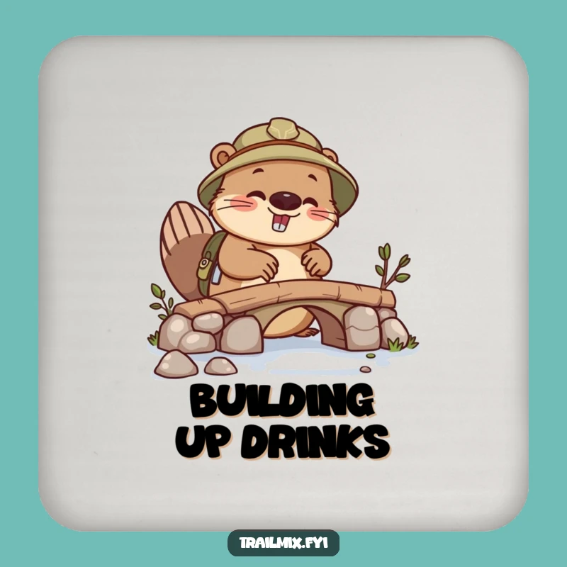 Funny Beaver Explorer Coaster - Protect Surfaces with Busy Charm