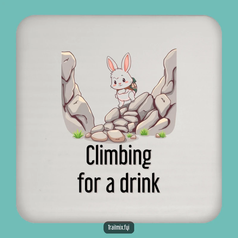 Funny Rabbit Adventurer Drink Coaster - Protective Surface Art