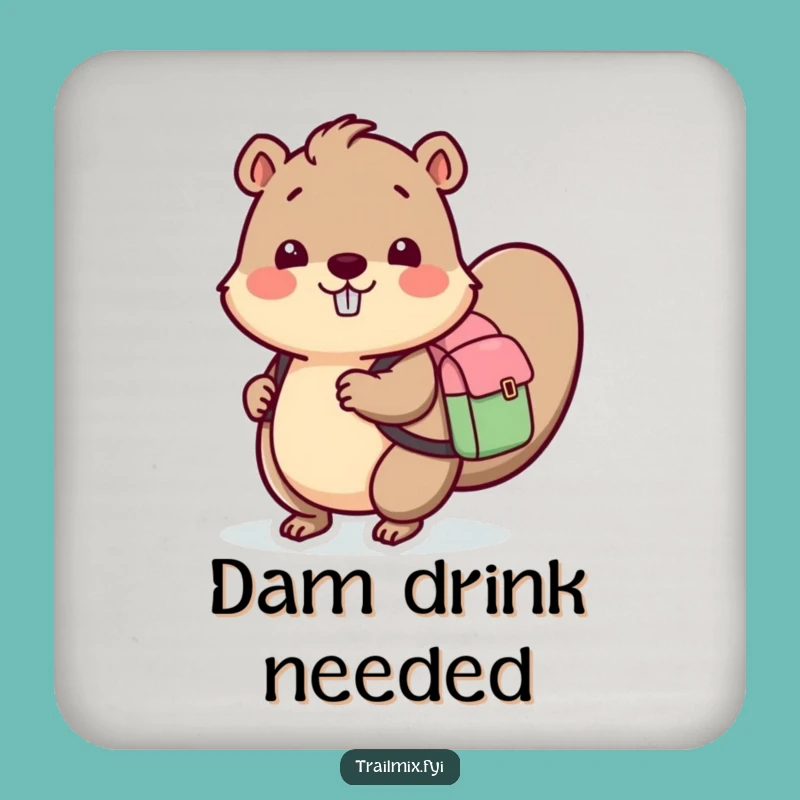 Funny Beaver Backpack Coasters: Protect Surfaces with Charm